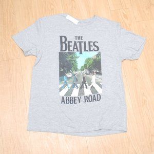 Beatles Men's Grey Graphic Vintage T-Shirt